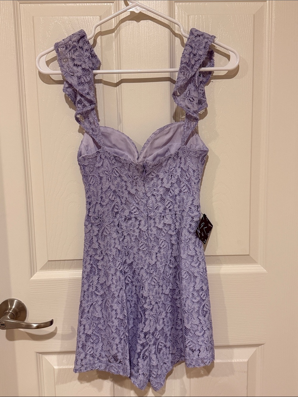 Nasty Gal Lavender Lace Sweetheart Romper - Picture 3 of 3